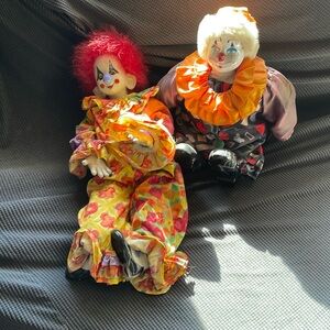 Vintage porcelain clowns